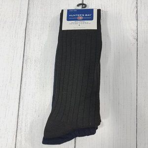 Hunter's Bay Dress Socks Men's Size 6-12 - 3 Pairs Black/Blue/Brown